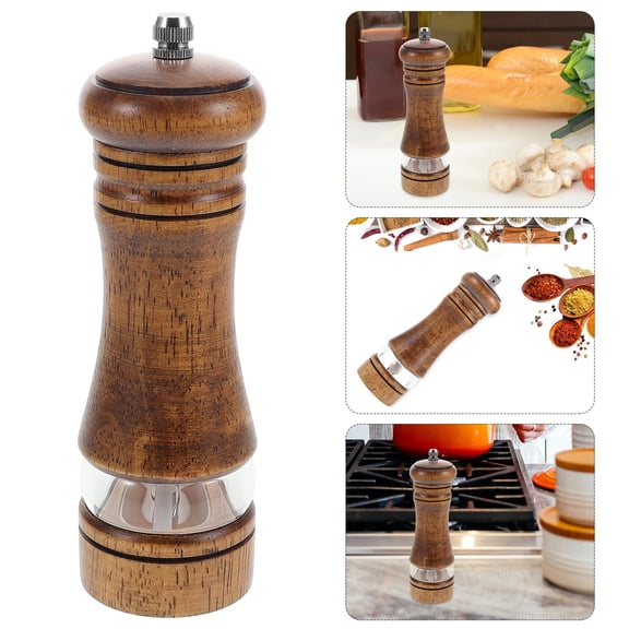 Milisten Pepper Grinder With Handle Coffee Acrylic Adjustable Coarseness Kitchen Use 1Pack