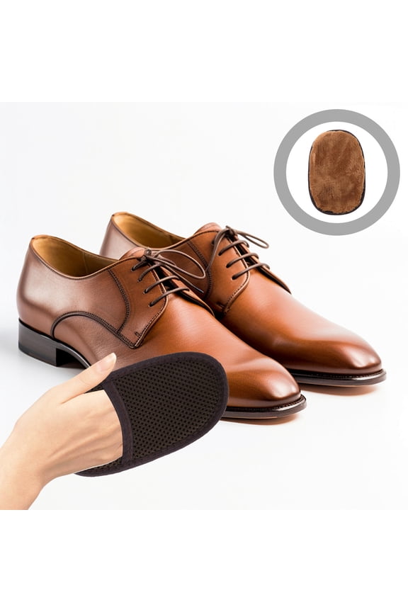 Coffee Color Shoe Wipe Gloves for Cleaning with Multifunctional Buffing Brush and Efficient Debris Absorption