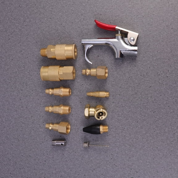 Milisten 10Pcs Pneumatic Quick Coupler Set Copper Brass with Assorted Colors and Air Blow Nozzles