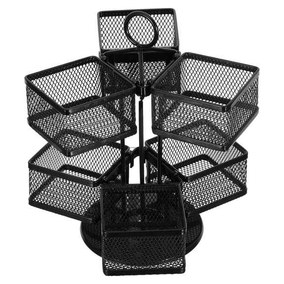 Milisten Metal Spinning Tea Bag Organizer Black Color for Kitchen Coffee Station and Hotel Use