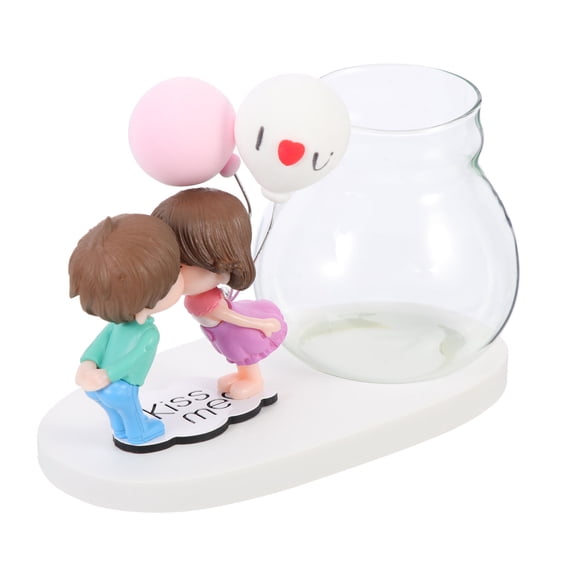 Milisten Small Resin Couple Vase Floral Decorative Containers for Home Office Desk Ornaments