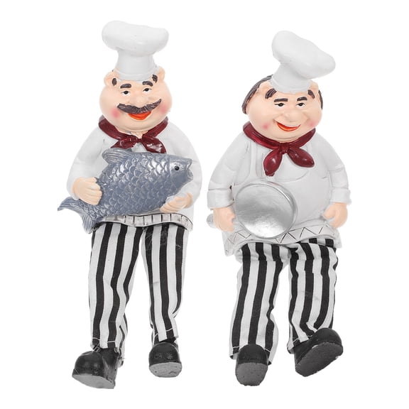 Milisten Creative Multi Figurines Decor Resin Decorative Statues for Kitchen Living Room Tabletop 2pcs