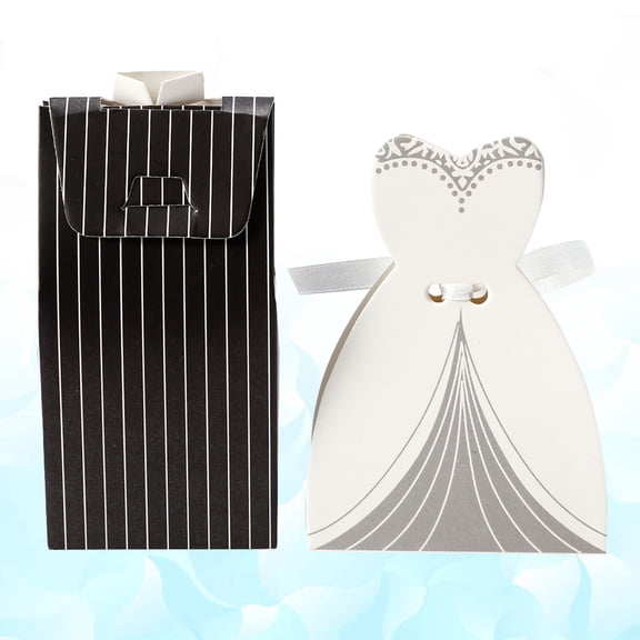 Milisten Creative Wedding Dress Paper Candy Boxes for Packaging Gifts and Crafts with Assorted Colors 100pcs