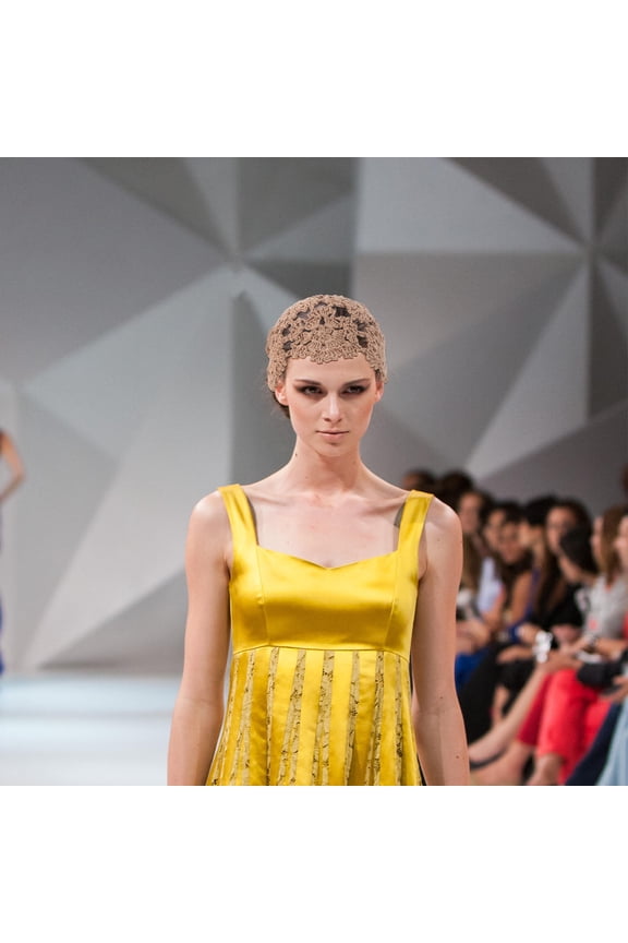 Crochet Beanies Hat Cotton Khaki Breathable Sun Protection For Women Summer Wear 1Set