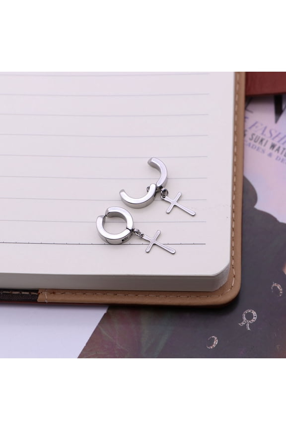 No Pierce Cross Ear Clips Earrings Anti Allergy Stylish Solid Material for Daily Wear