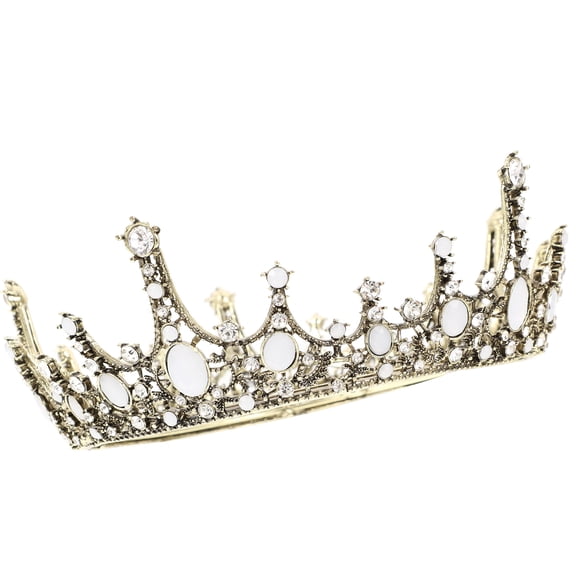 Milisten Crystal Bridal Tiara Crown in Golden Elegant Design for Wedding Banquet Occasions