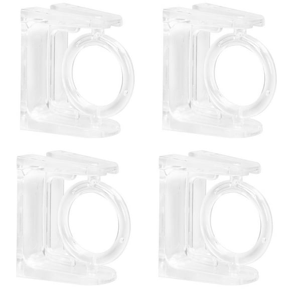 Milisten Curtain Rod Brackets with Strong Adhesive for Home Use No Drilling Required Transparent ABS 4 Pieces