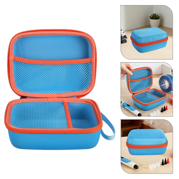 Milisten D Printing Pen Case with Multiple Compartments, Pu Oxford Eva Storage