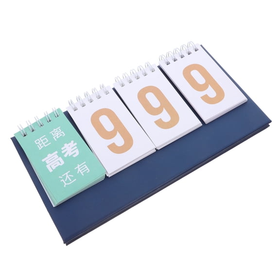Milisten Dark Blue Paper Desk Calendar for Exam Preparation Countdown