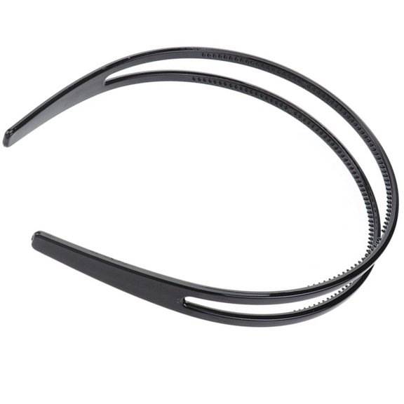 Milisten cate Black Plastic Anti-Slip Headband for Females Stylish Two-Tier Design