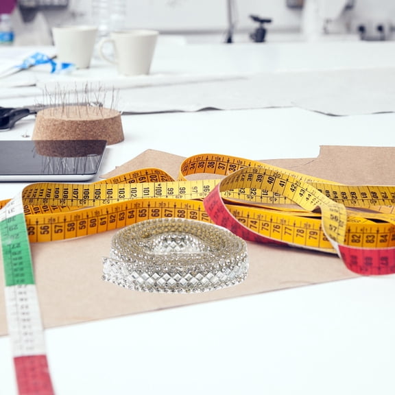 Milisten Delicate Transparent Self Adhesive Rhinestone Ribbon Easy to Trim for Costume and Craft Decoration