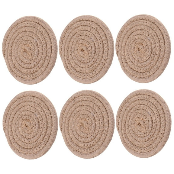 Milisten Desk Coasters 6Pcs Woven Design Heat Insulation and Absorbent for Home Use