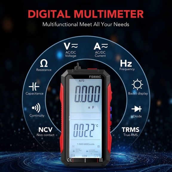 Milisten Digital Voltmeter Large Display Quick Detection Assorted Color Reliable