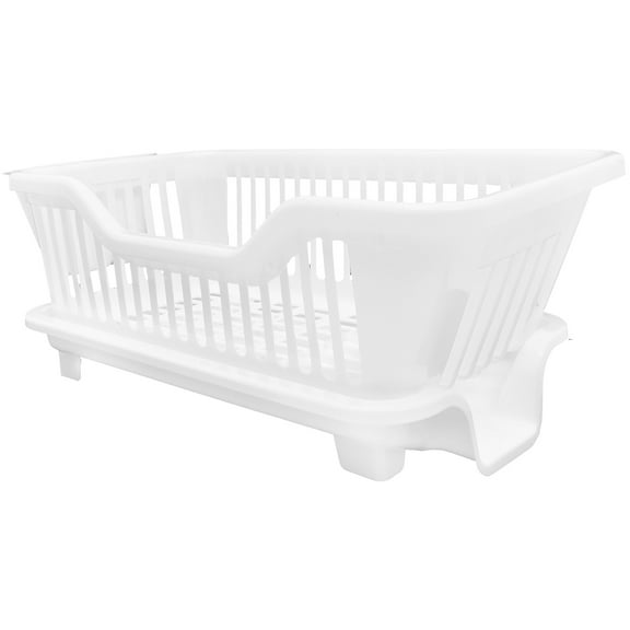 Milisten Dish Drying Rack Plastic White For Kitchen Organization 1Pcs