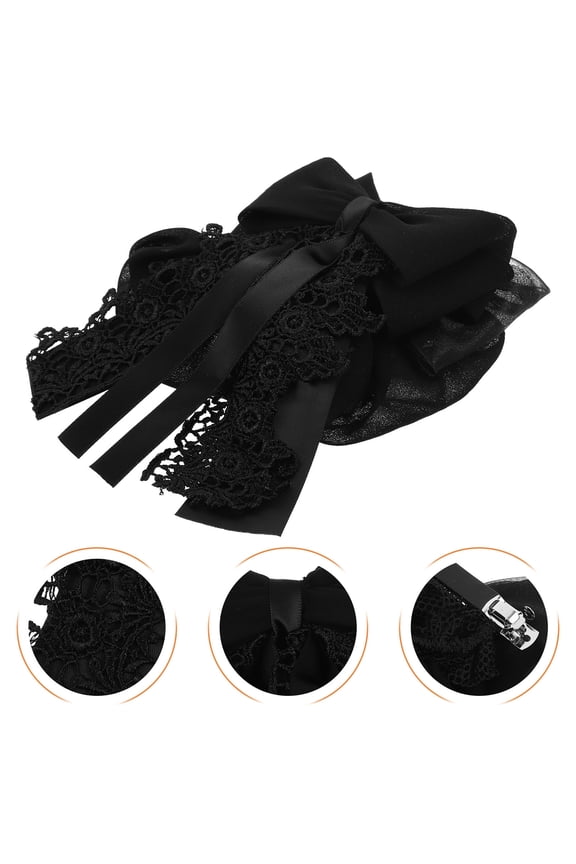 Black Hair Snood for Women with Elegant Bowknot Design and Secure Spring Clip, and Ideal for , 70-100 cm