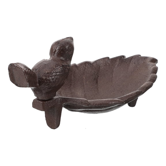 Milisten Dark Brown Garden Bird Feeder with Decorative Design, Outdoor Bird Feeding Station for Backyard and Patio