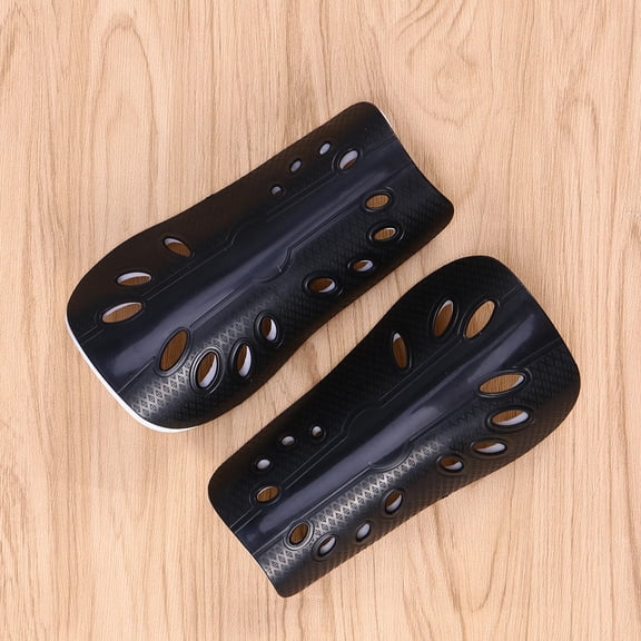 Milisten 1Pair Breathable Shin Pad with Impact Absorbing Plastic Lining for Soccer Black