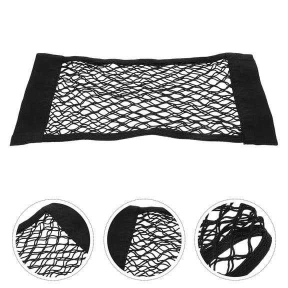 Milisten Easy Install Car Storage Pouch with Double Elastic Mesh for Seat Back and Trunk Black