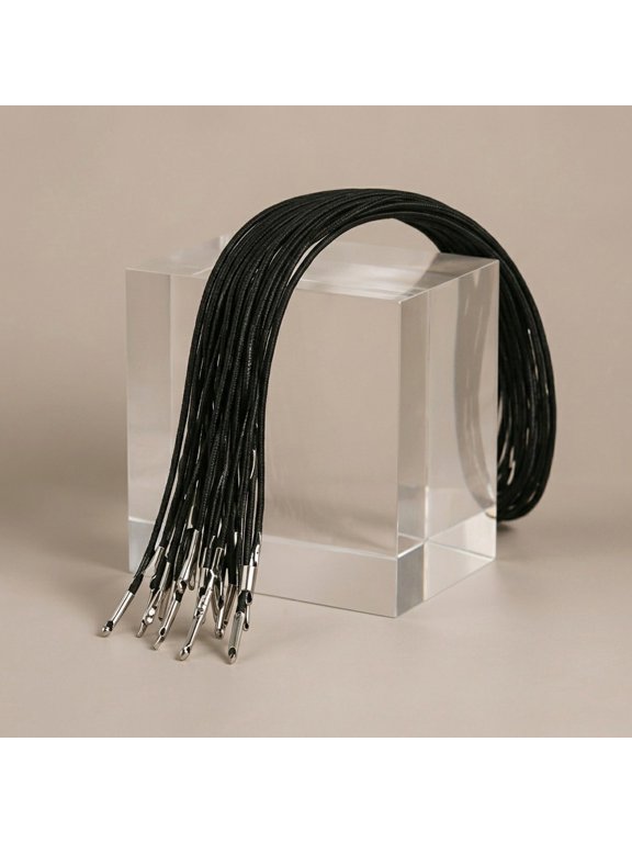 Elastic ng Black Polyester Latex Steel for Crafts and Hats 30Pcs