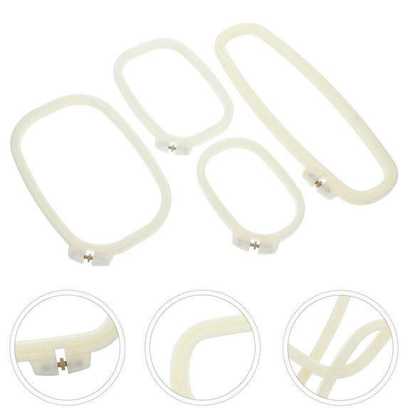 Milisten Embroidery Hoop 4Pcs Beige Round Copper Screws Needlework Supply