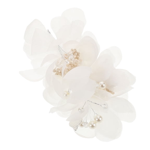Milisten Bridal Flower Hair Pieces Wedding Hair Accessories White Imitation 1Pack