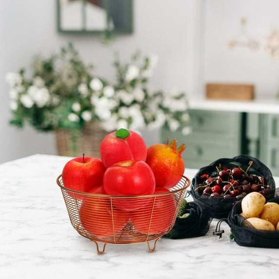 Milisten Stainless Steel Wire Fruit and Vegetable Basket for Kitchen Storage, Household Organizer, 1 Piece