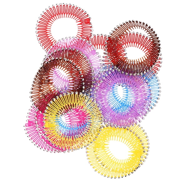Milisten Full Circular Stretch Comb For Women And Girls Round Elastic Hair Comb 18Pcs