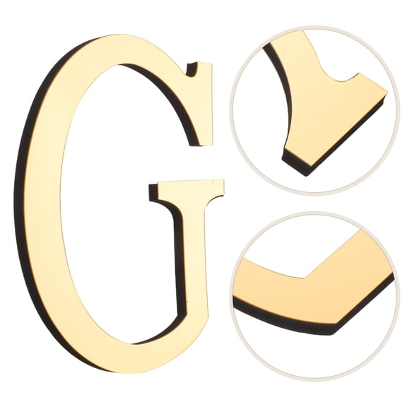 Milisten Golden Acrylic Letter Decor, 3D Initial Sign for Home Living Room Bedroom Office Wall Decor