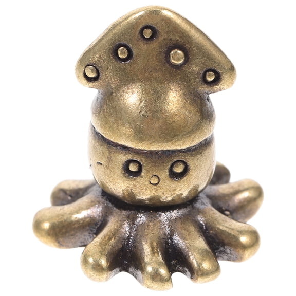 Milisten Sturdy Golden Cuttlefish Figurine for Desk and Aquarium Decor