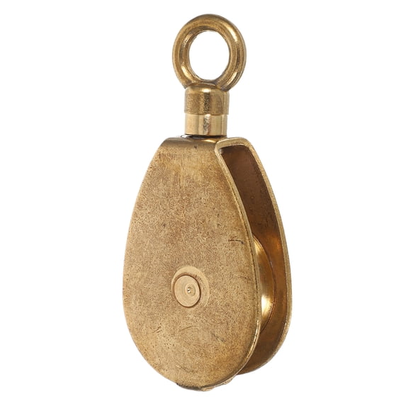 Milisten Golden Brass Swivel Pulley Block for Sailboat Rigging and Deck Hardware