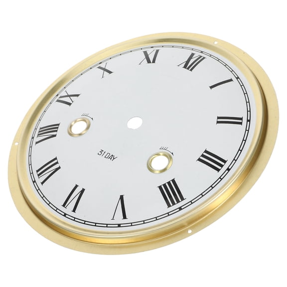 Milisten Golden Clock Face Replacement with Roman Numeral Dial for Clock Repair and Craft Kits