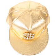 Milisten Golden Hip Hop Style Baseball Cap with Rhinestone Pattern and Sun Protection Feature