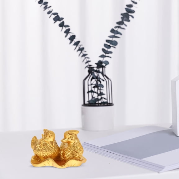 Milisten Golden Duck Model Resin Wedding Figurine 1Pack For Home Decor