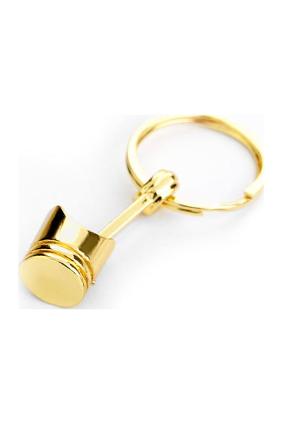 Golden Engine Piston Keychain Metal Pendant for Car Keys and Bag Decoration