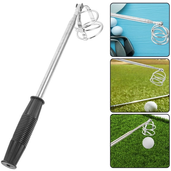 Milisten Portable Stainless Steel Golf Retriever with Ergonomic Grip and Compact Space-Saving Design for Golf Practice