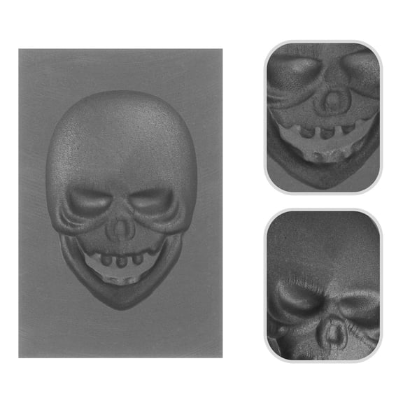 Milisten Graphite Molds for Casting Metal Black Skull Shaped Ingot Mold for Metalworking 1Pack