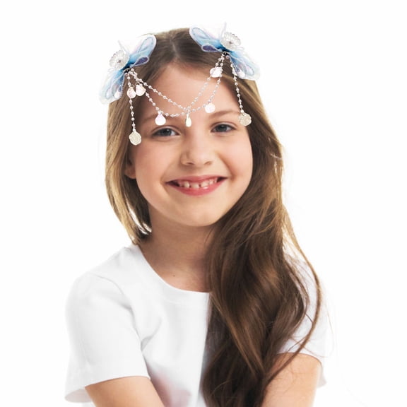 Milisten Mermaid Hair Clips Blue Plastic for Kids Birthday Parties 1 Set