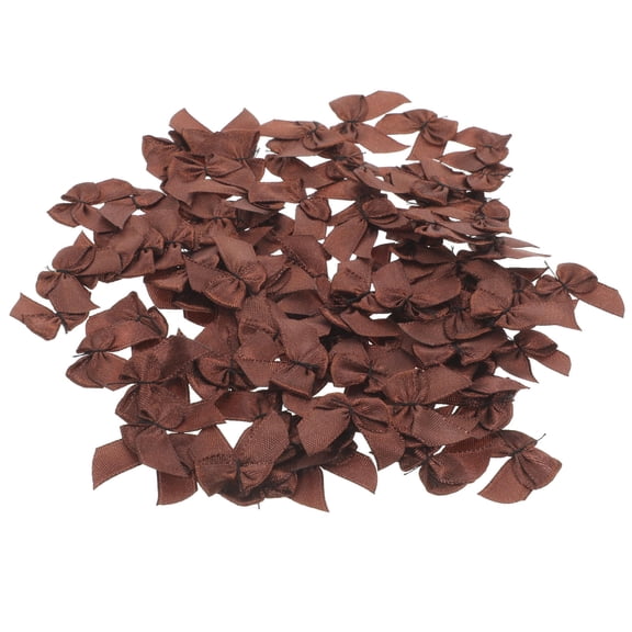 Milisten 100Pcs Coffee Handmade Hair Bows Ribbon Accessories for Sewing and Crafts