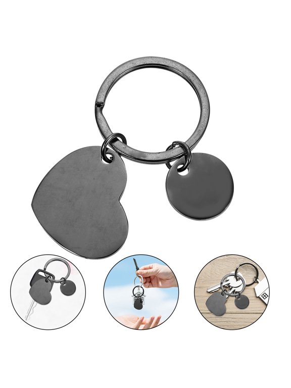 Heart Shape Calendar Keychain Black Decorative Pendant for Home and Car Keyring