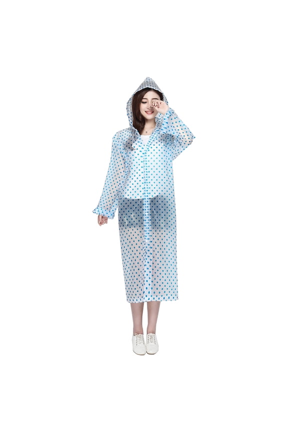 Hood Poncho for Adults Waterproof EVA 1Set Blue for Travel Camping Outdoor Activities Hiking