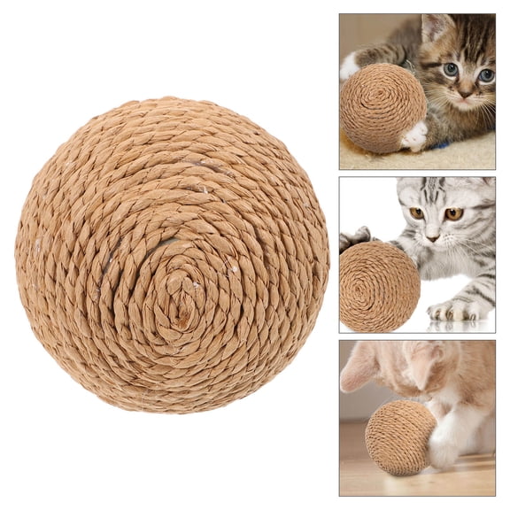 Milisten Simple and Elegant Cat Ball Toy Hemp Rope for Interactive Play with Cats