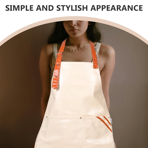 Milisten Oil Proof Khaki Kitchen Apron with Pockets for Home and Restaurant Use