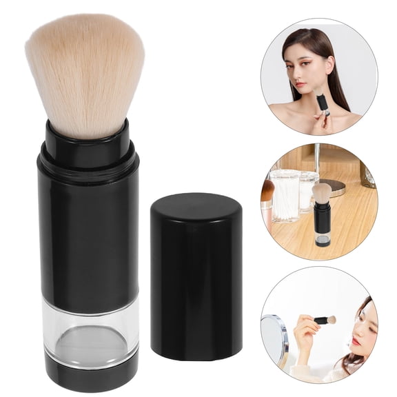 Milisten Compact Knob Foundation Brush with Refillable Powder Bottle for Easy Use