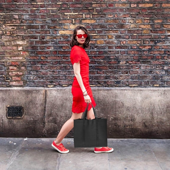 Milisten 3Pcs Large Capacity Reusable Grocery Tote Bags with Handles Black