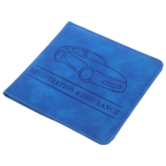 Milisten License Registration Holder Car Document Holder PU Blue Interior Accessories for Drivers 1Pack