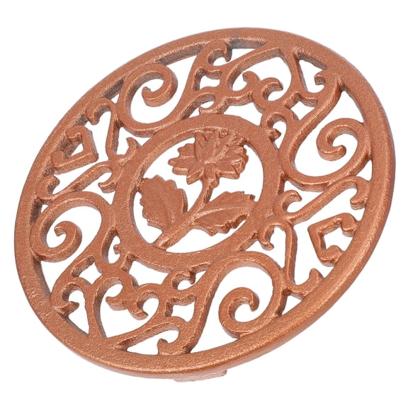 Milisten Light Brown Cast Iron Hot Pot Stand Trivet with Stable Tripod Design for Kitchen