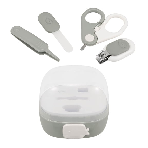 Milisten Light Green Baby Nail Clipper Machine Set with Cartoon Design Ergonomic NonSlip Handle for Infants