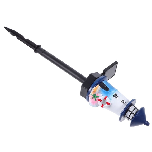 Milisten Solar Powered Outdoor Lighthouse Lamp Resin Garden Light with Automatic or for Yard Patio Decor