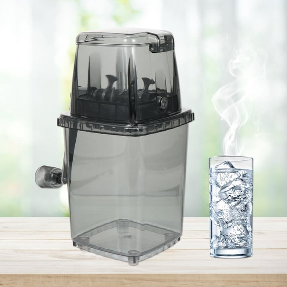 Milisten Manual Ice Crushing Machine Stainless Steel Black Home Use Kitchen Tool 1Set
