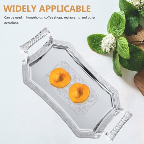 Milisten Metal Serving Tray Stainless Steel Fruit Platter for Dessert Appetizers and Snack Storage
